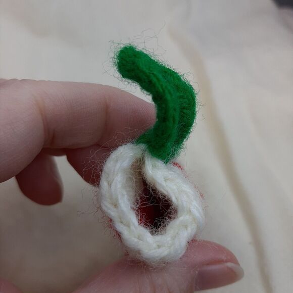 Vtg Miniature 3" Handmade Knit Crochet Christmas Stocking Granny Square green - Picture 5 of 6